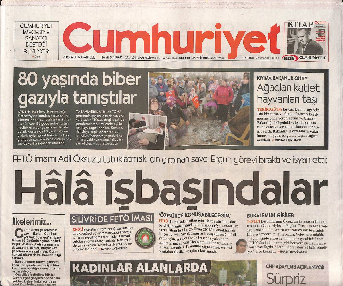 Cumhuriyet Gazetesi 6 Aralık 2018 - Cumhuriyet İmece' sinde Son 9 Gün - Türkçe Kuran'ın 1000 Yıllık Öyküsü GZ135376 - 1