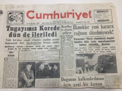 Cumhuriyet Gazetesi 6 Ekim 1951 - Tugayımız Korede Dün De İleriledi GZ52699 - 1