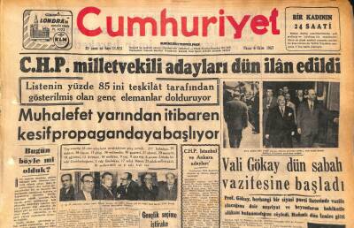 Cumhuriyet Gazetesi 6 Ekim 1957 - Mrl. Zhukov Dün Sabah Boğazdan Geçti - Vali Gökay Dün Sabah Vazifesine Başladı GZ119662 - 1