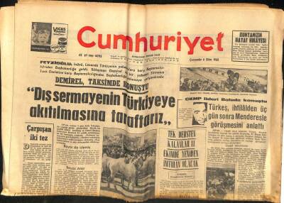 Cumhuriyet Gazetesi 6 Ekim 1965 - Türkeş, İhtilalden Üç Gün Sonra Menderesle Görüşmesini Anlattı GZ88050 - 1