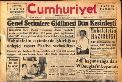 Cumhuriyet Gazetesi 6 Eylül 1957 - Afgan Kralı İzmirde - Genel Seçimlere Gidilmesi Dün Kesinleşti GZ119673 - 1
