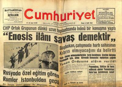 Cumhuriyet Gazetesi 6 Eylül 1964 - Kıbrısta Abluka Yüzünden Açlığa Dayanamıyan Çocukalr Ölüyor GZ69578 - 2