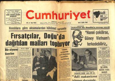 Cumhuriyet Gazetesi - 6 Eylül 1966 - Johnson De Gaullee Cevap Verdi GZ99452 - 1