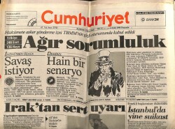 Cumhuriyet Gazetesi 6 Eylül 1990 - Iraktan Sert Uyarı GZ64440 - 2