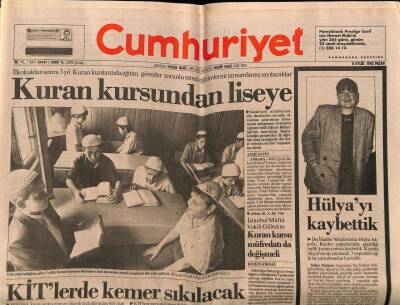 Cumhuriyet Gazetesi 6 Eylül 1992 - Hülya Akyolu Kaybettik GZ65098 - 2
