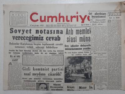 Cumhuriyet Gazetesi - 6 Kasım 1951 - Sovyet Notasına Vereceğimiz Cevap GZ112885 - 1