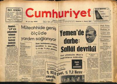 Cumhuriyet Gazetesi 6 Kasım 1967 - Kennedy Oteli Cinayetinin Kaatilleri Yakalanamadı GZ90079 - 1