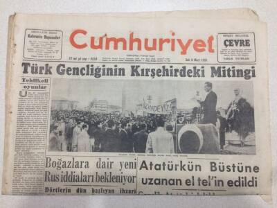 Cumhuriyet Gazetesi 6 Mart 1951 - Türk Gençliğinin Mitingi GZ52630 - 1