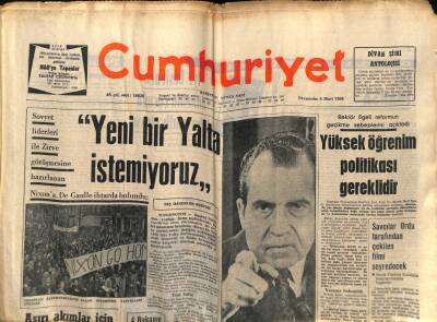 Cumhuriyet Gazetesi 6 Mart 1969 - Aşırı Akımlar İçin 3. Koalisyon da Tasarı Hazırlamış GZ61846 - 1
