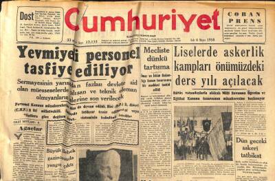 Cumhuriyet Gazetesi 6 Mayıs 1958 - Şair Behçet Kemal Çağlar Ayvalık Camiinde Vaiz Verdi - Liselerde Askerlik Kampları Önümüzdeki Ders Yılı Açılacak GZ120427 - 1