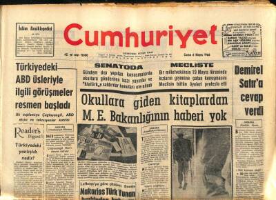Cumhuriyet Gazetesi 6 Mayıs 1966 - Ara Gülerin Sergisi - Türkiyedeki ABD Üsleriyle İlgili Görüşmeler Resmen Başladı GZ98062 - 1