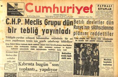 Cumhuriyet Gazetesi 6 Nisan 1960 - Batılı Devletler Dün Rusyanın Silahsızlanma Planını Reddettiler GZ120060 - 1