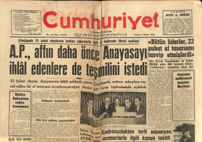 Cumhuriyet Gazetesi 6 Nisan 1962 - Cezayirde Yerli Halk Hastaları , Hastaneye Götürmekten Korkuyor GZ85489 - 1