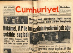 Cumhuriyet Gazetesi 6 Nisan 1963 - Hükümet APlileri Ağır Şekilde Suçladı GZ103243 - 1
