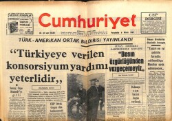 Cumhuriyet Gazetesi 6 Nisan 1967 - Türk - Amerikan Ortak Bildirisi GZ103182 - 2