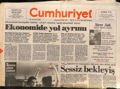 Cumhuriyet Gazetesi 6 Nisan 1987 - Ecevit Ege Sorunu Siyasal İradeyle Çözülür GZ74728 - 1
