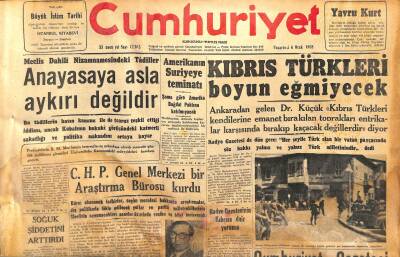 Cumhuriyet Gazetesi 6 Ocak 1958 - Kahirede Araplararası Yeni Bir Konferans - İzmirde Sahte Doktor Şebekesi GZ120389 - 1