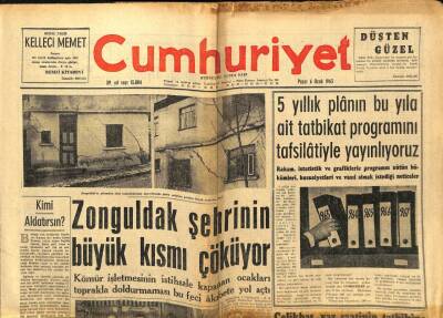 Cumhuriyet Gazetesi - 6 Ocak 1963 - Zonguldakın Büyük Kısmı Çöküyor GZ99586 - 1