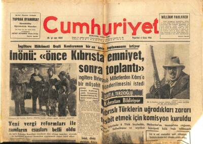 Cumhuriyet Gazetesi 6 Ocak 1964 - Irak Bizi , Kızıl Çinde Makariosu Destekliyor GZ76069 - 1