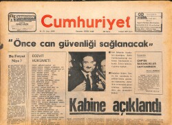 Cumhuriyet Gazetesi 6 Ocak 1978 - Bülent Ecevit Hükümeti! - Fatma Girik Ölmeyen Şarkıda GZ143211 - 1