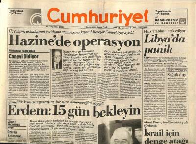 Cumhuriyet Gazetesi 6 Ocak 1989 - Libyada Panik GZ62255 - 2