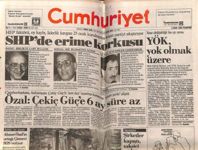 Cumhuriyet Gazetesi 6 Ocak 1992 - Doğum Günü Hediyesi GZ55533 - 1