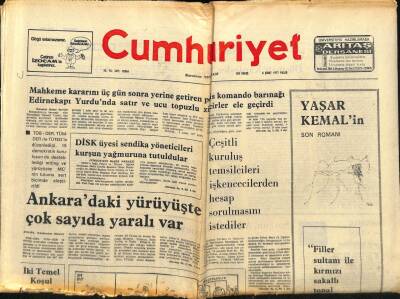 Cumhuriyet Gazetesi 6 Şubat 1977 - Ömerli Barajından Rumeli Yakasına Su Aktaracak Boğazaltı Boru Hattının Temeli Dün Atıldı GZ87234 - 1