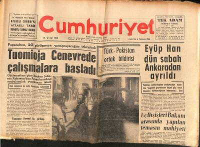 Cumhuriyet Gazetesi 6 Temmuz 1964 - Eyüp Han Dün Sabah Ankaradan Ayrıldı GZ82496 - 1