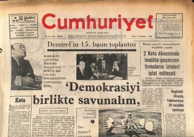 Cumhuriyet Gazetesi 6 Temmuz 1969 - Demirelin 15. Basın Toplantısı GZ85894 - 1