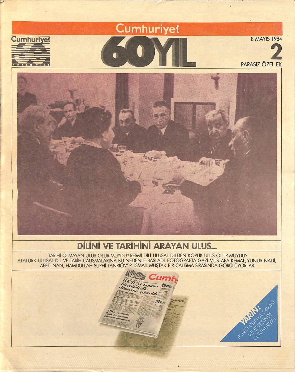 Cumhuriyet Gazetesi 60 Yıl Eki 8 Mayıs 1984 - 1929-1930 Dönüm Noktası GZ155396 - 1