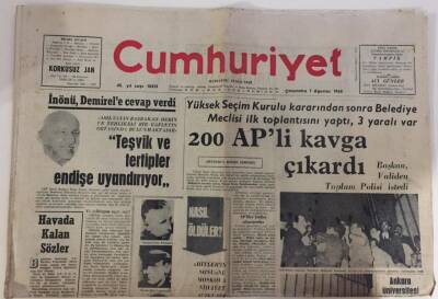 Cumhuriyet Gazetesi 7 Ağustos 1968-Silahlı Kuvvetler Personel Kanunu GZ6073 - 2