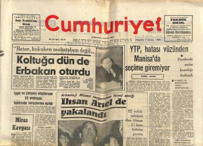 Cumhuriyet Gazetesi 7 Ağustos 1969 - Arkeoloji Müzesi Soygununun İkinci Sanığı İhsan Arıelde Yakalandı GZ85355 - 1