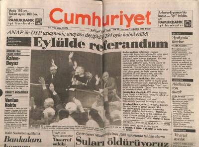 Cumhuriyet Gazetesi 7 Ağustos 1988 - Suları Öldürüyoruz GZ75981 - 1