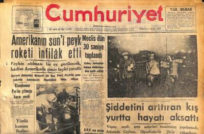 Cumhuriyet Gazetesi 7 Aralık 1957 - Kıbrıs Türkleri Endişe İçinde - İtalyada Kurtlar Dolaşıyor GZ119742 - 1