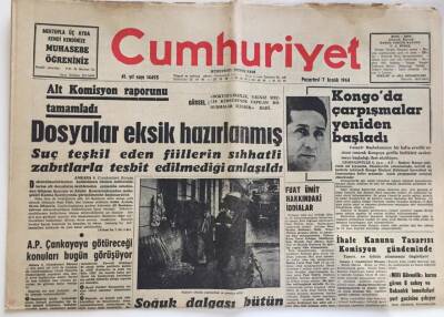 Cumhuriyet Gazetesi 7 Aralık 1964- İhale Kanunu Tasarısı Komisyon Gündeminde GZ6126 - 1