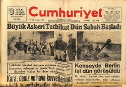Cumhuriyet Gazetesi 7 Ekim 1948 - Büyük Askeri Tatbikat Başladı GZ71496 - 1