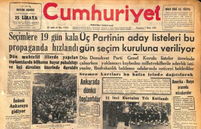 Cumhuriyet Gazetesi 7 Ekim 1957 - İranın Kum Petrolleri İskenderundan Akacak - İnönü Ankaraya Gidiyor GZ119663 - 1