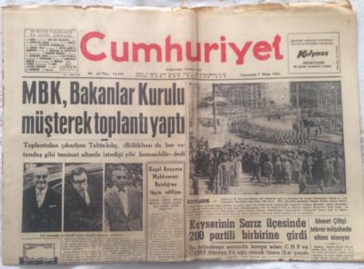 Cumhuriyet Gazetesi 7 Ekim 1961 - MBK Bakanlar Kurulu Müşterek Toplantı Yaptı - GZ19464 - 1