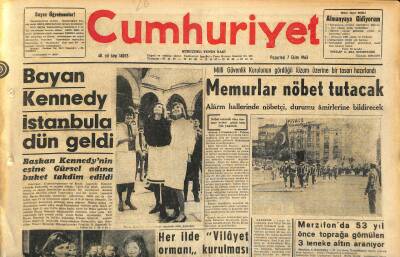 Cumhuriyet Gazetesi 7 Ekim 1963 - Sahte İlaç İmalatı Yurt Çapında Tehlike Yaratmıya Başladı - Bayan Kennedy İstanbula Geldi GZ120784 - 1