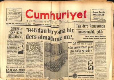 Cumhuriyet Gazetesi 7 Ekim 1965 - 946`dan Bu Yana Hiç Ders Almadınız mı? GZ88051 - 1