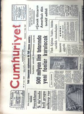 Cumhuriyet Gazetesi 7 Ekim 1967 - Süleyman Demirel Moskovada, Osmanlı Bankası Reklamı, GS FB Maçına 2 Gün Kaldı GZ122319 - 1