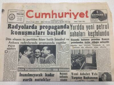 Cumhuriyet Gazetesi 7 Eylül 1951 - Radyolarda Propaganda Konuşmaları Başladı GZ52691 - 1