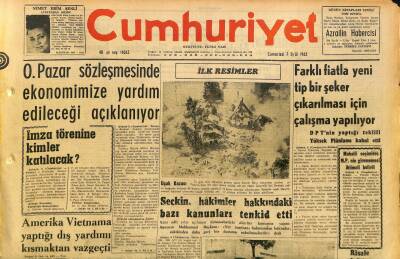 Cumhuriyet Gazetesi 7 Eylül 1963 - Christine Keeler Dün Tevkif Edildi - Amerika Vietnama Yaptığı Dış Yardımı Kısmaktan Vazgeçti GZ120743 - 1