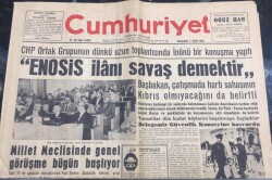 Cumhuriyet Gazetesi 7 Eylül 1964- Enosis İlanı Savaş Demektir GZ6007 - 1