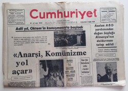 Cumhuriyet Gazetesi 7 Eylül 1968 -Anarşi,Komünizme Yol Açar GZ6269 - 1
