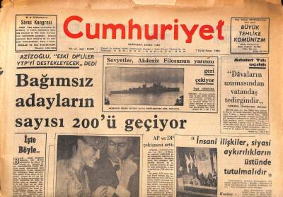 Cumhuriyet Gazetesi 7 Eylül 1969 - Maddenin , Atomdan da Küçük Çekirdeği Keşfedildi GZ86939 - 1