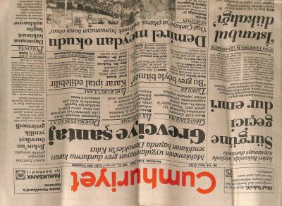 Cumhuriyet Gazetesi 7 Eylül 1989 - Grevciye Şantaj GZ56812 - 1