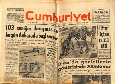 Cumhuriyet Gazetesi 7 Haziran 1963 - Rıfat Öçten İstifa Etti GZ88024 - 1