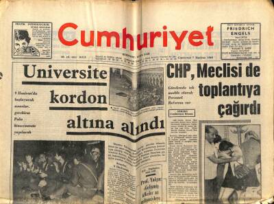 Cumhuriyet Gazetesi 7 Haziran 1969 - Üniversite Kordon Altına Alındı GZ78102 - 1