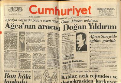 Cumhuriyet Gazetesi 7 Haziran 1985 - Ağcanın Aracısı Doğan Yıldırım GZ62174 - 1